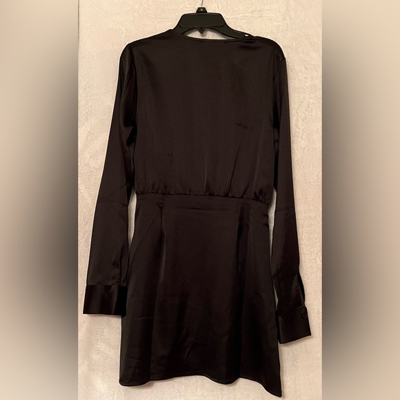 NWT Satin Surplice Tulip-Hem Mini Dress - Picture 9 of 14